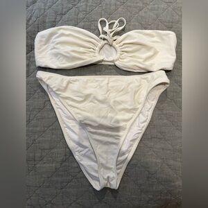 Dippin Daisys white ribbed bikini